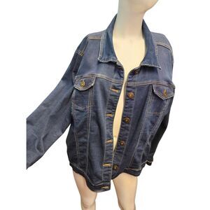 Baccini Jean Jacket Womens Plus Size 2X NEW TAGS Denim Blue Stretch